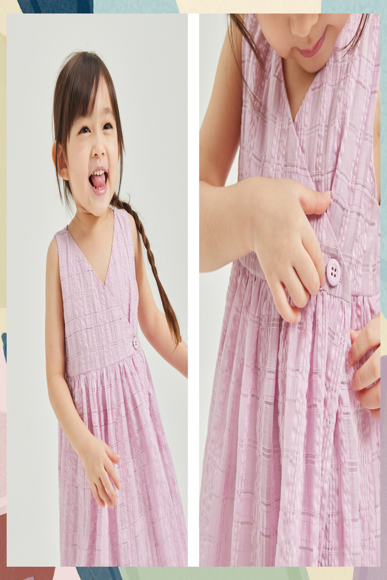 Textured Mini Cotton Wrap Dress