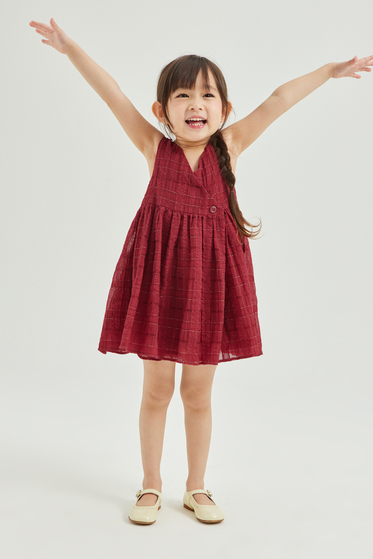 Textured Mini Cotton Wrap Dress