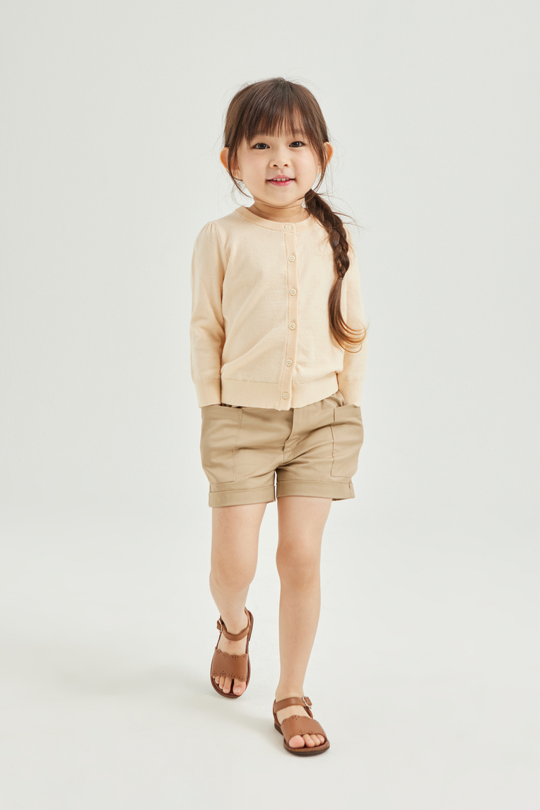 Button-Front Cotton Shorts