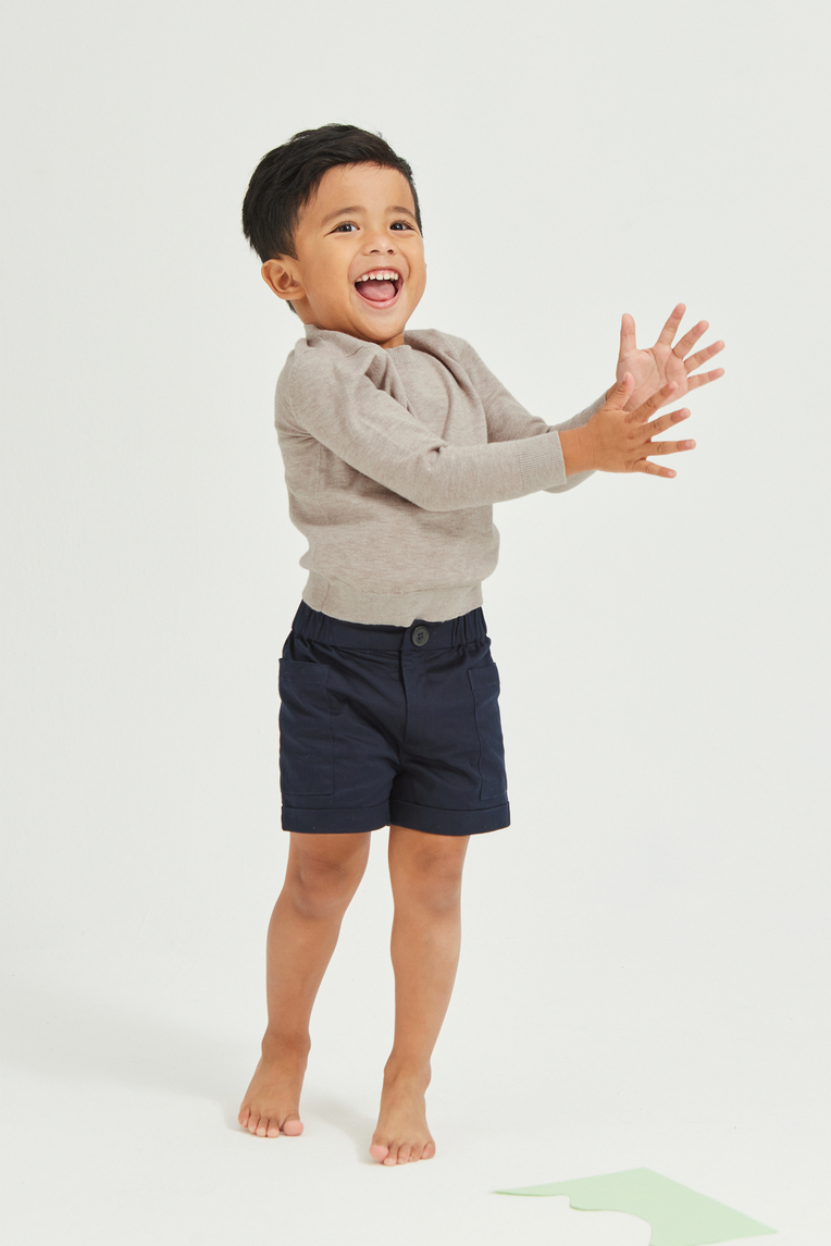 Button-Front Cotton Shorts