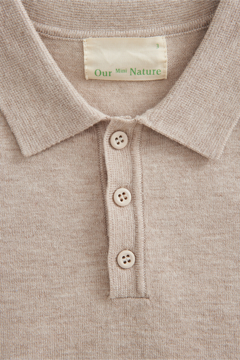 Knitted Button-Front Polo