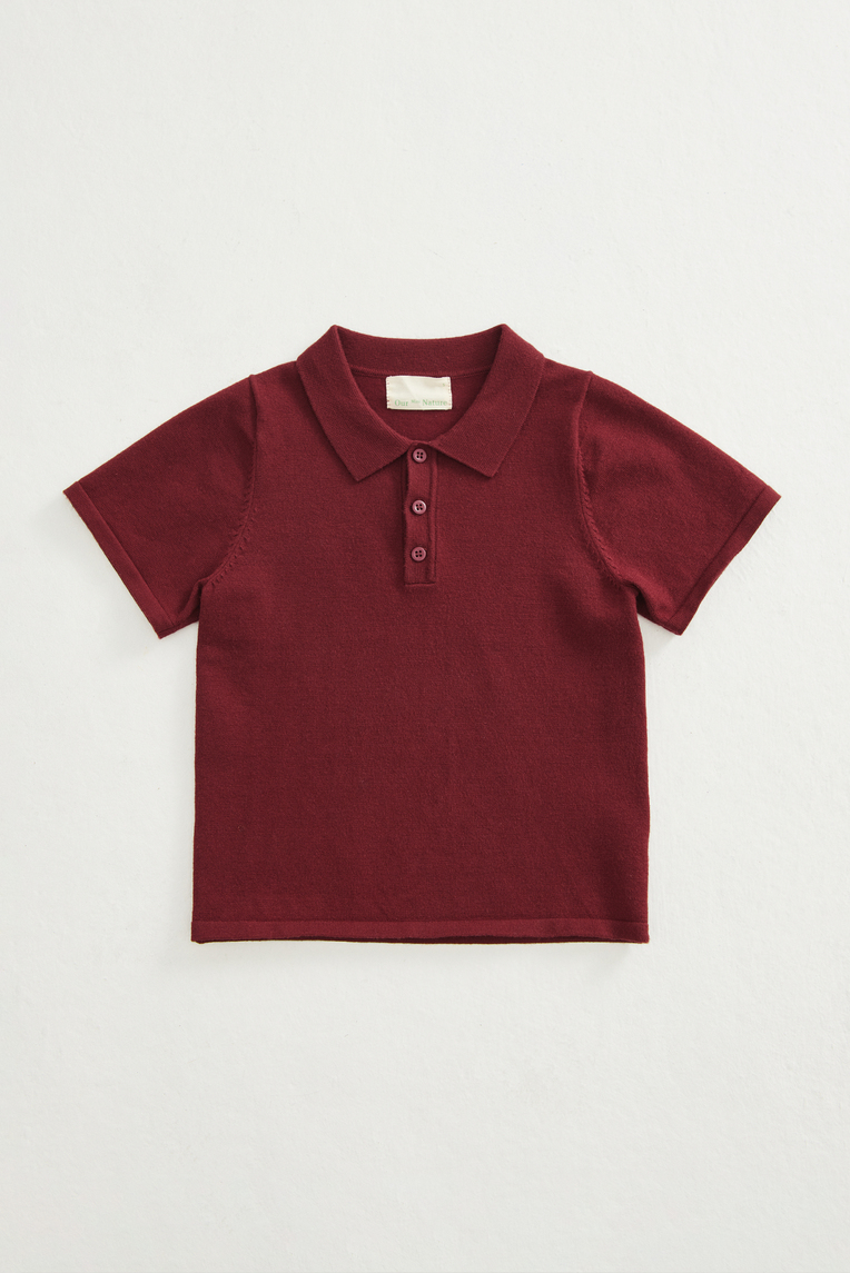 Knitted Button-Front Polo