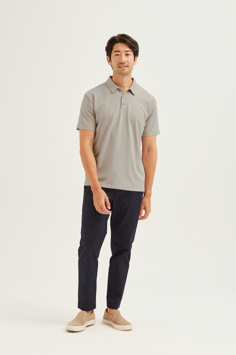 Cotton Button-Front Polo