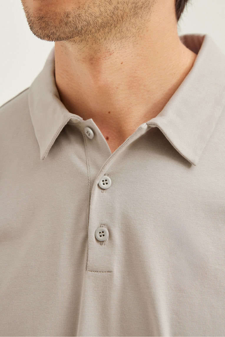 Cotton Button-Front Polo