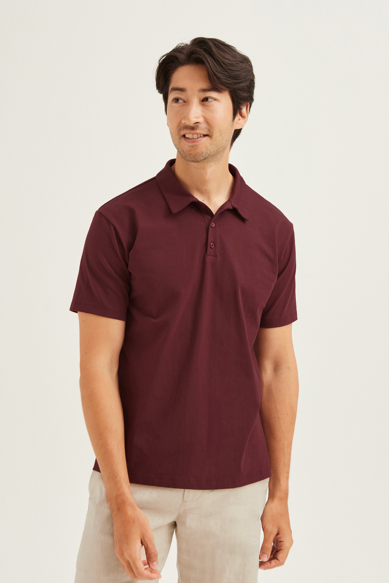 Cotton Button-Front Polo