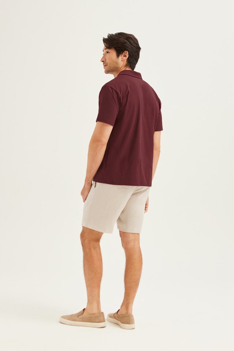 Cotton Button-Front Polo