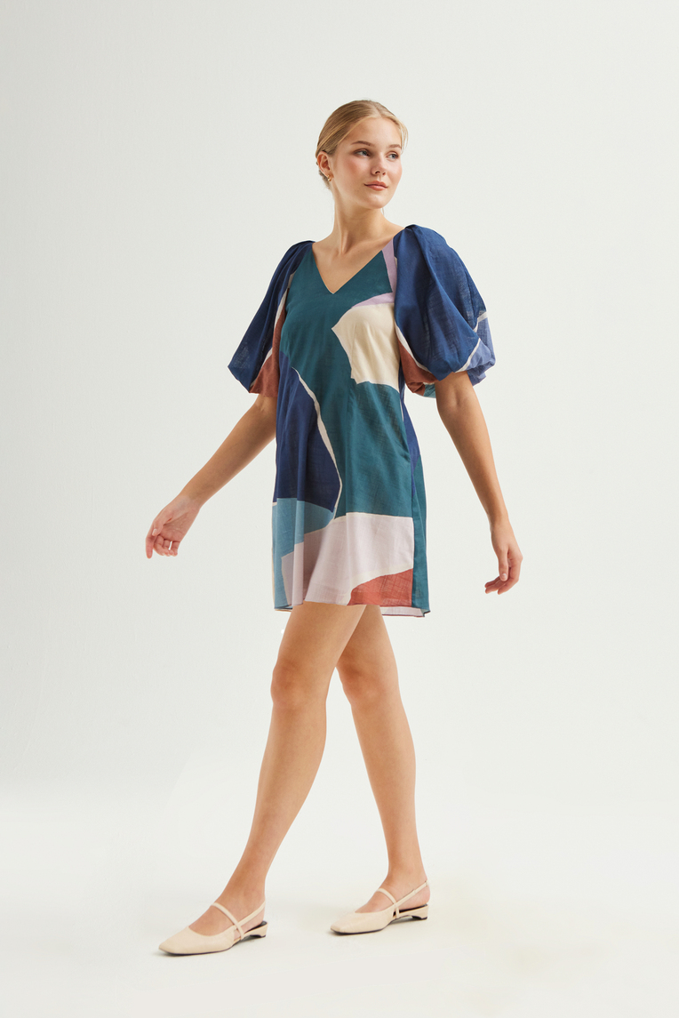 Interlude Puff-Sleeve Shift Dress