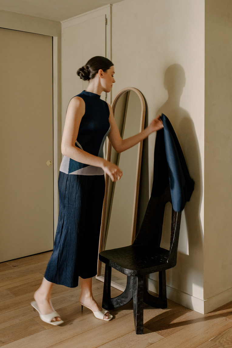 Plissé Pleated Wide-Leg Pants