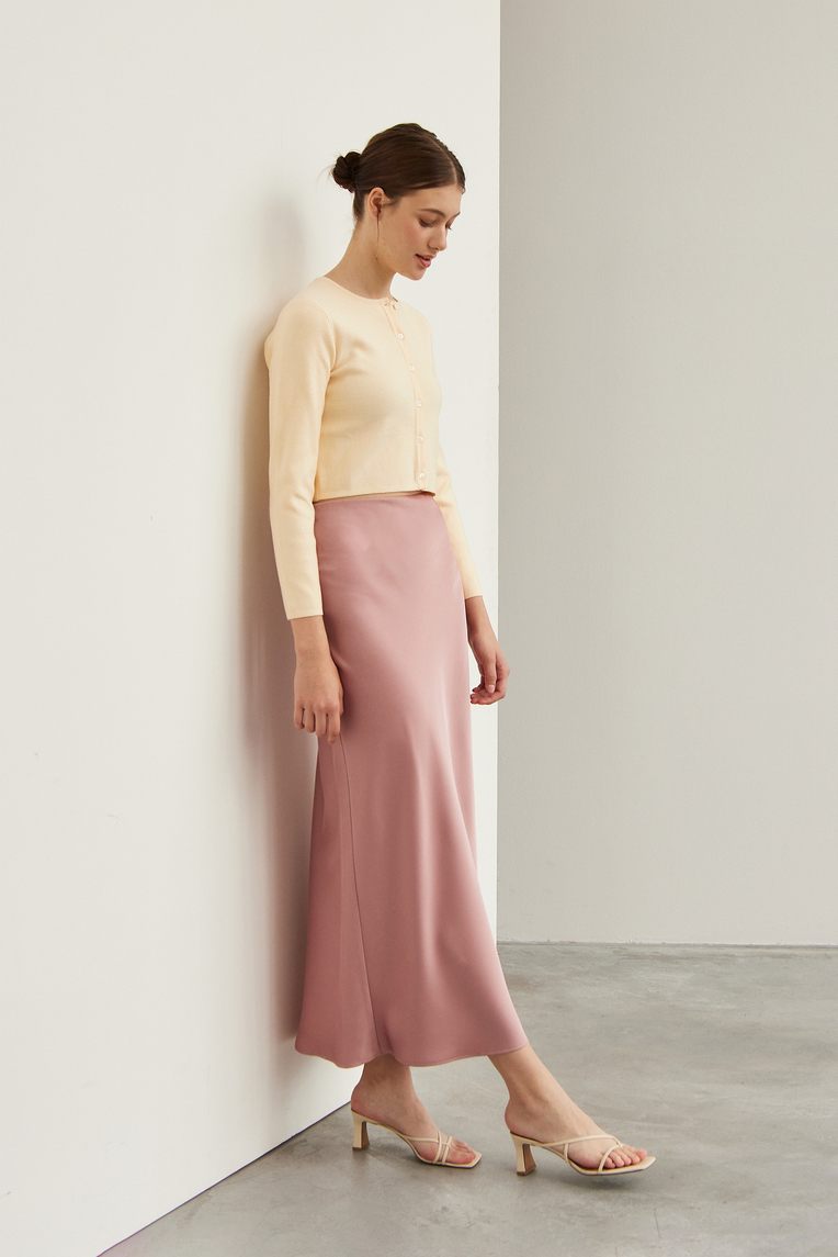 Satin-Finish Slip Skirt