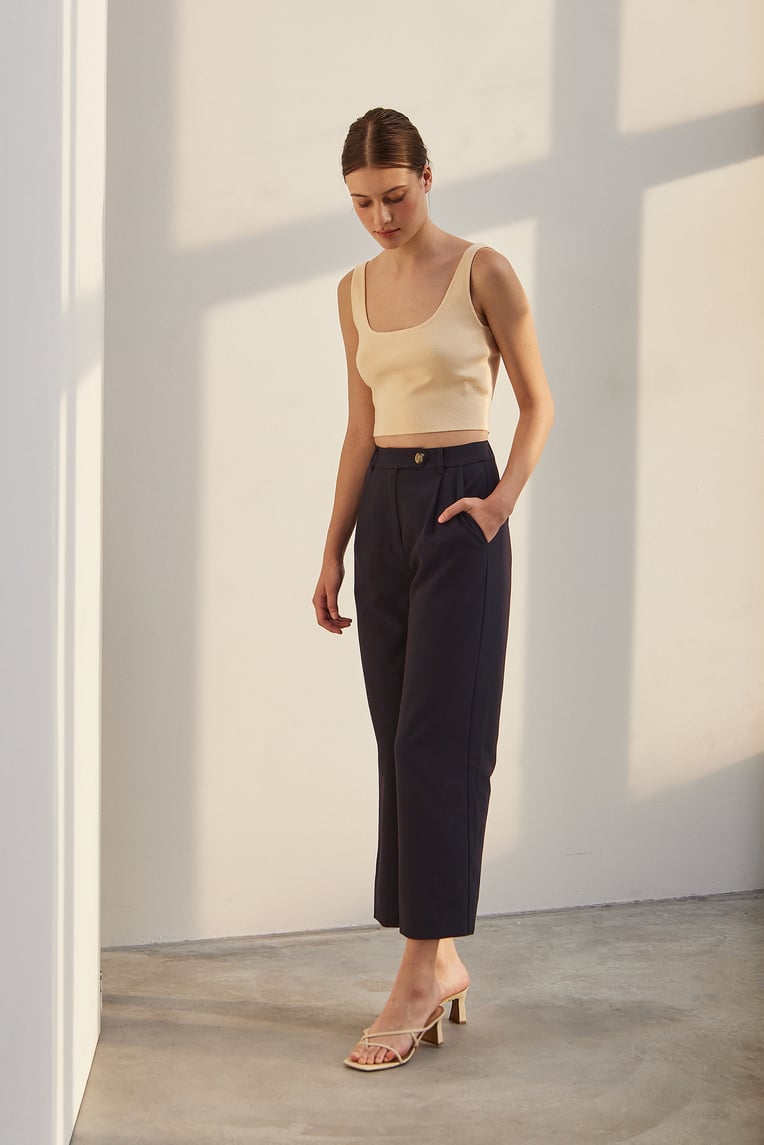 Tailored Straight-Leg Pants