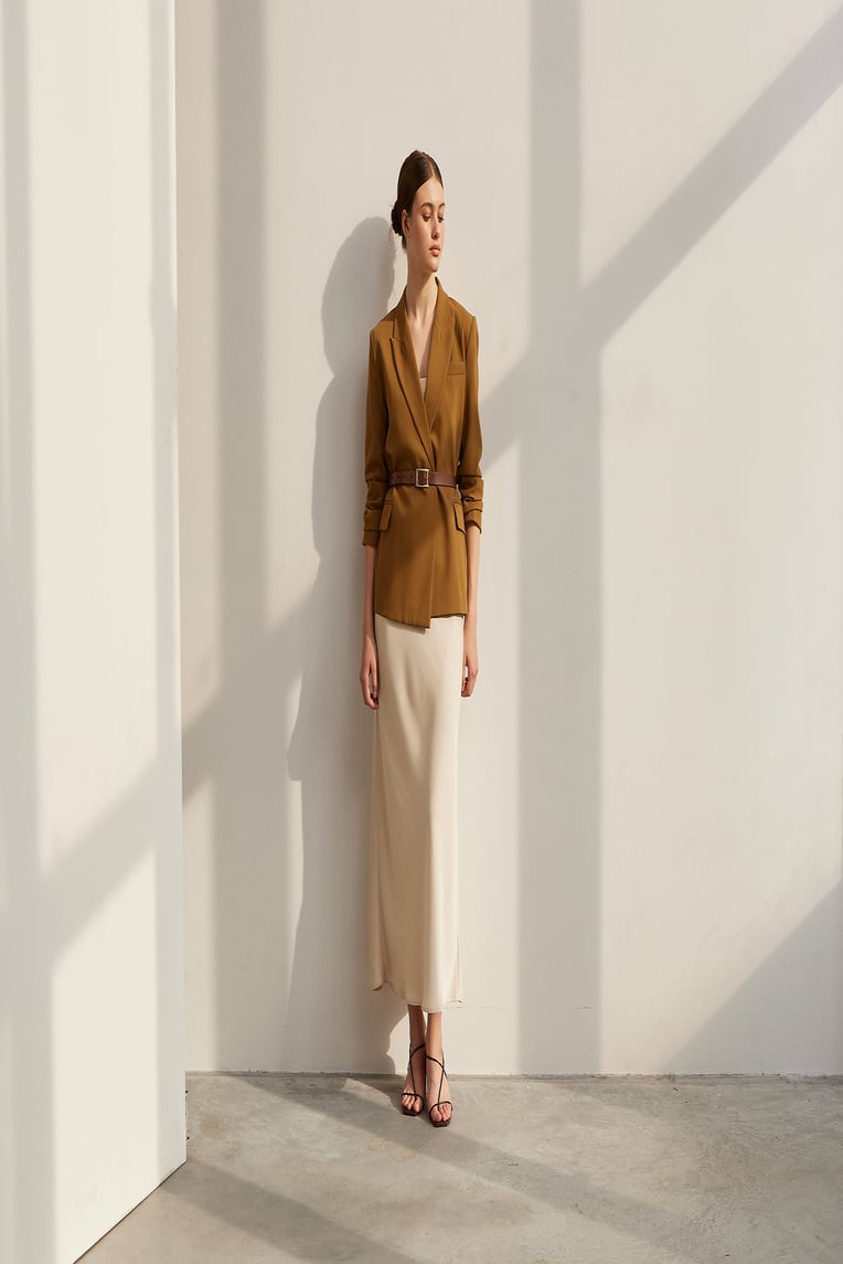 Satin-Finish Slip Skirt