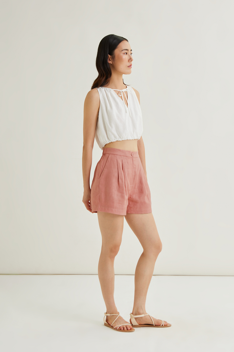 Textured Linen Shorts