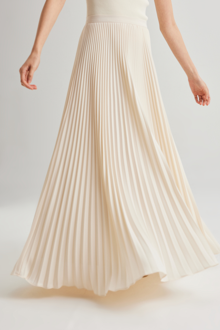 Sunray-Pleated Maxi Skirt
