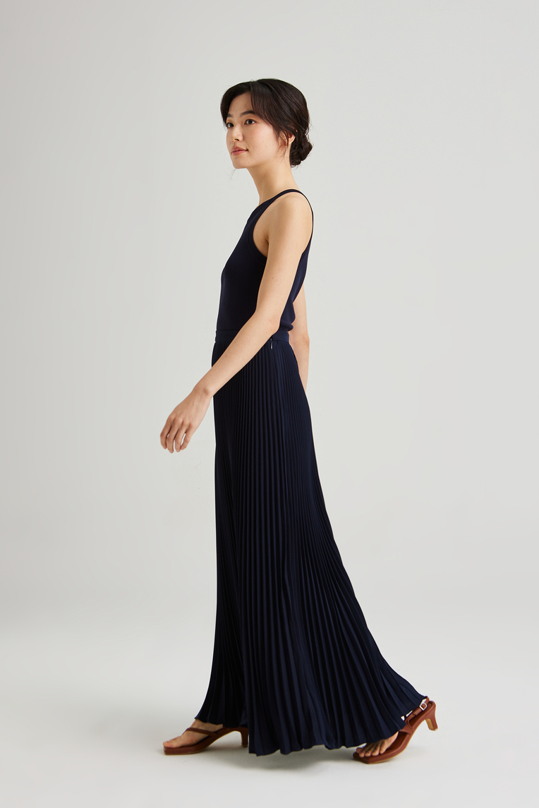 Sunray-Pleated Maxi Skirt