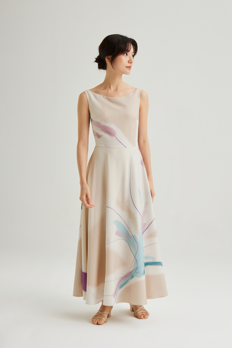 Atelier Boat-Neck Maxi Dress