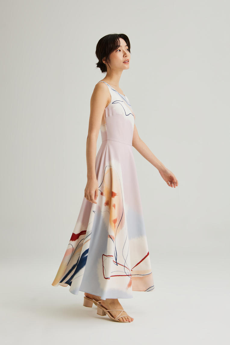Atelier Boat-Neck Maxi Dress