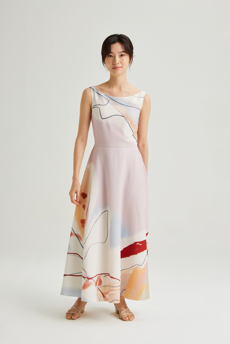 Atelier Boat-Neck Maxi Dress