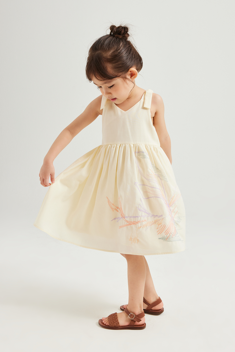 Calla Embroidered V-Neck Dress