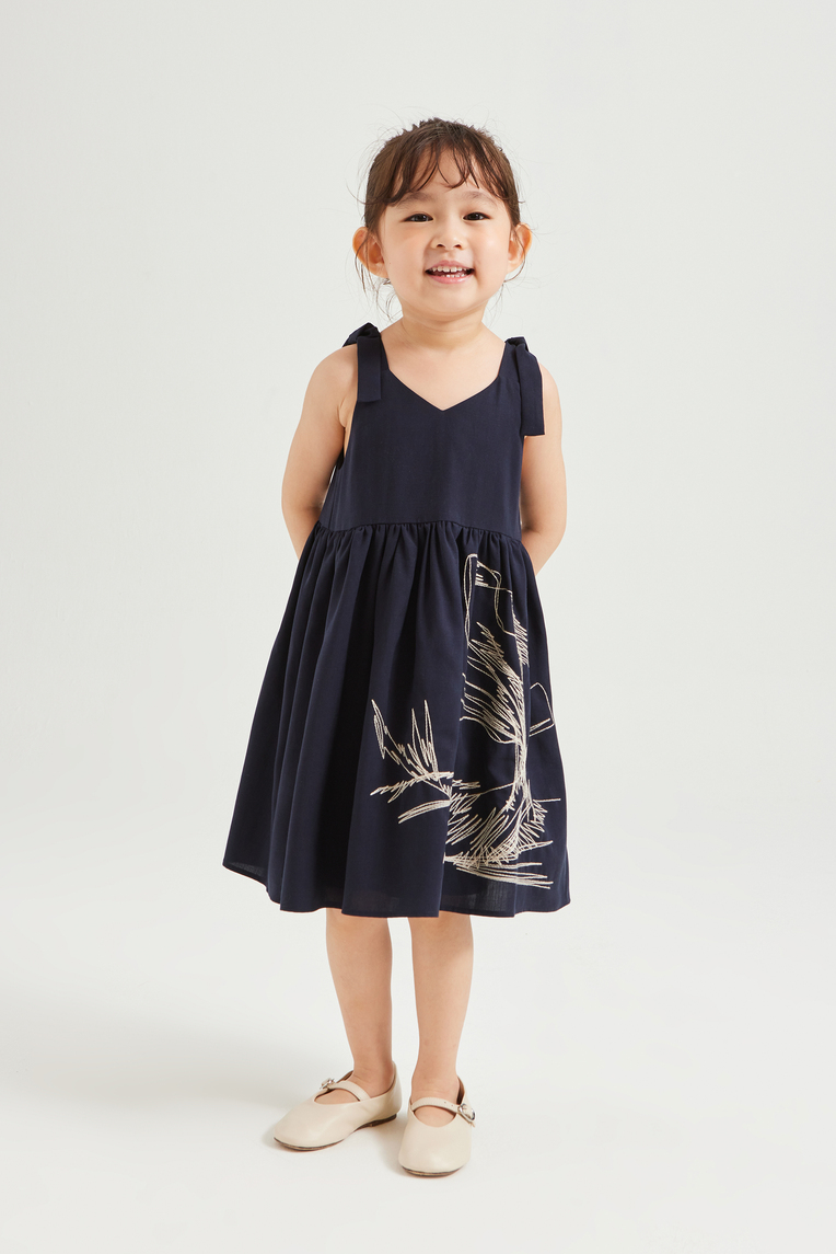 Calla Embroidered V-Neck Dress