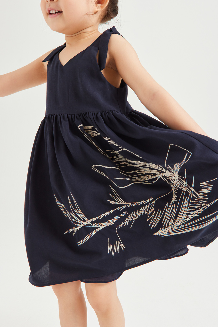 Calla Embroidered V-Neck Dress