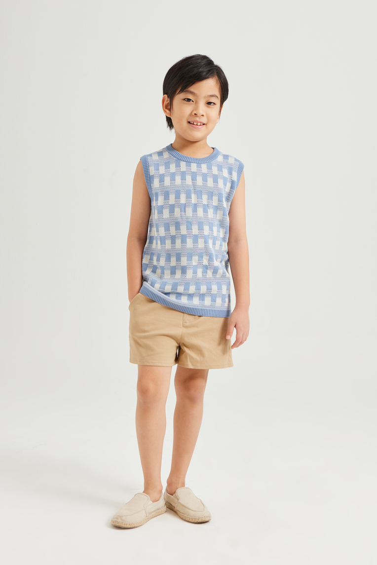 Mini Checkered Knit Vest