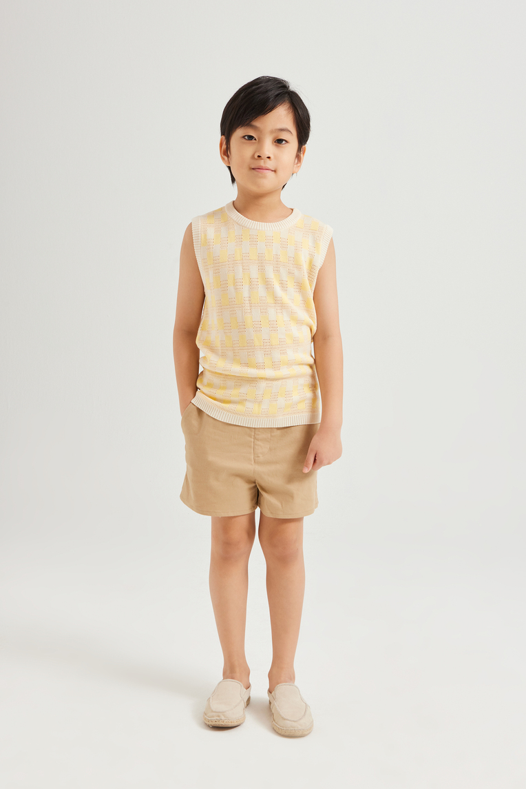 Mini Checkered Knit Vest