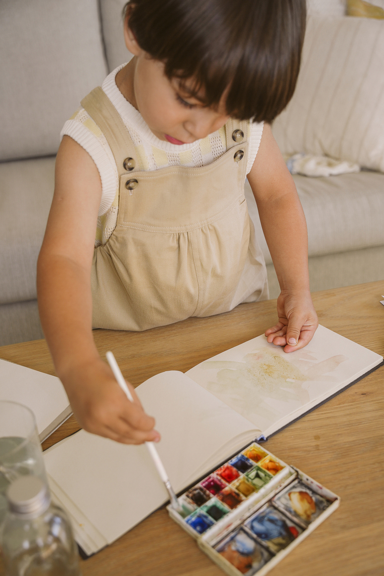 Gathered Cotton Twill Romper