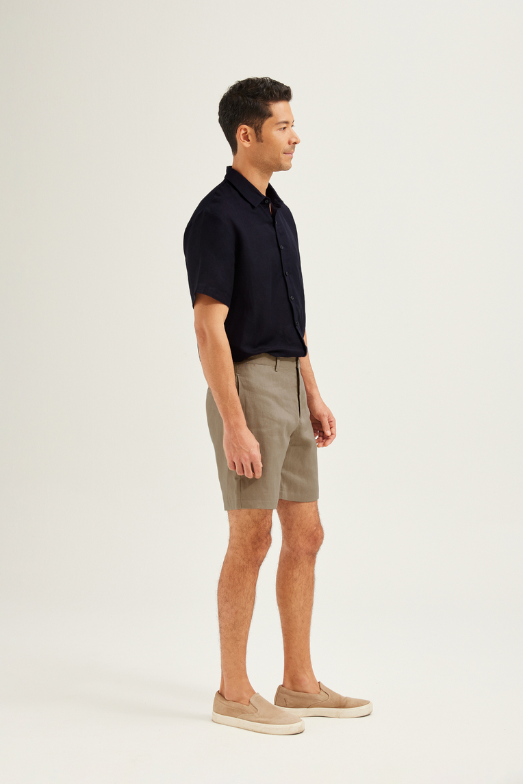 Relaxed Fit Linen Shorts