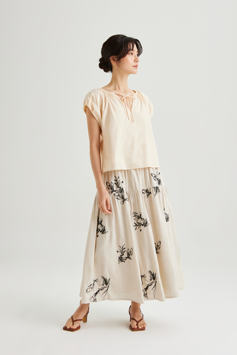 Gathered Cap Sleeve Top