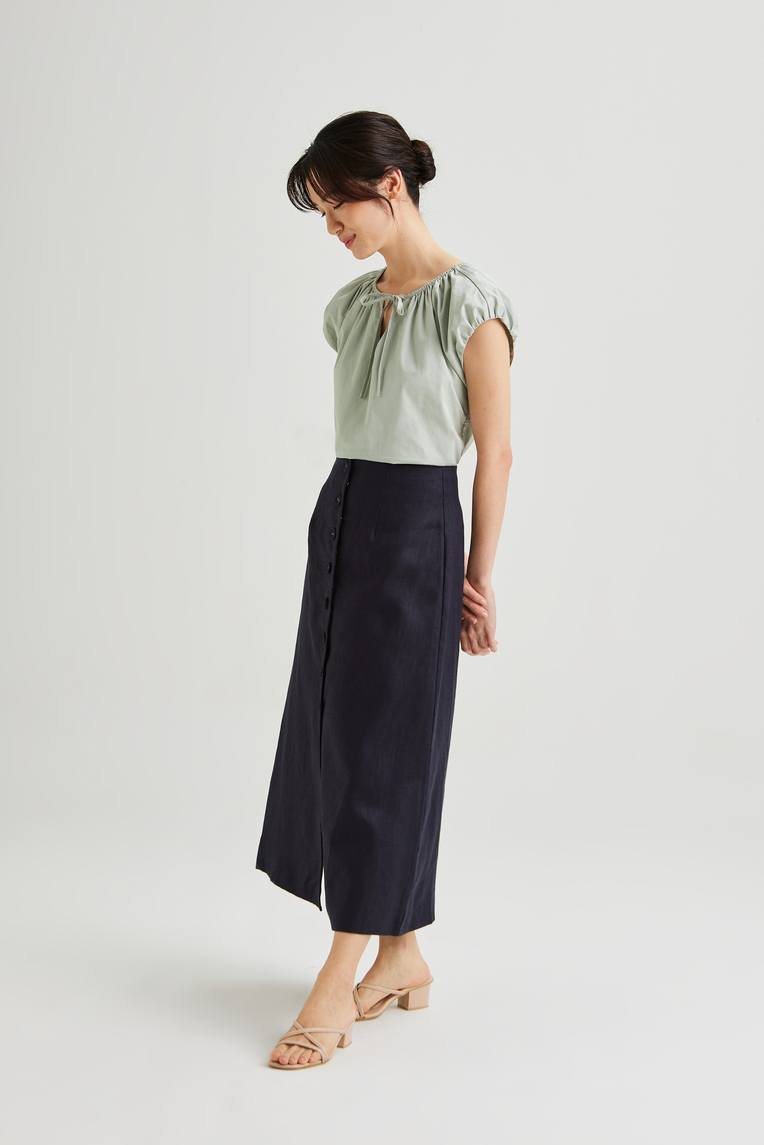 Gathered Cap Sleeve Top