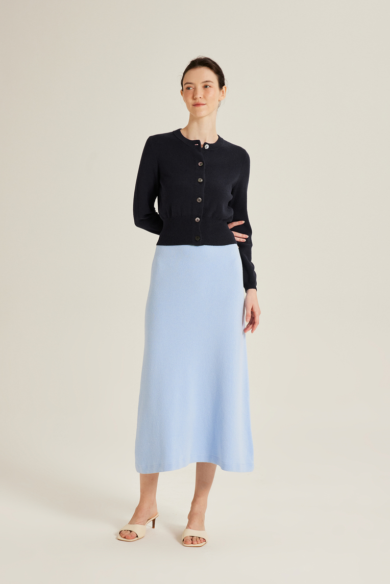 Bouclé Knit Midi Slip Skirt