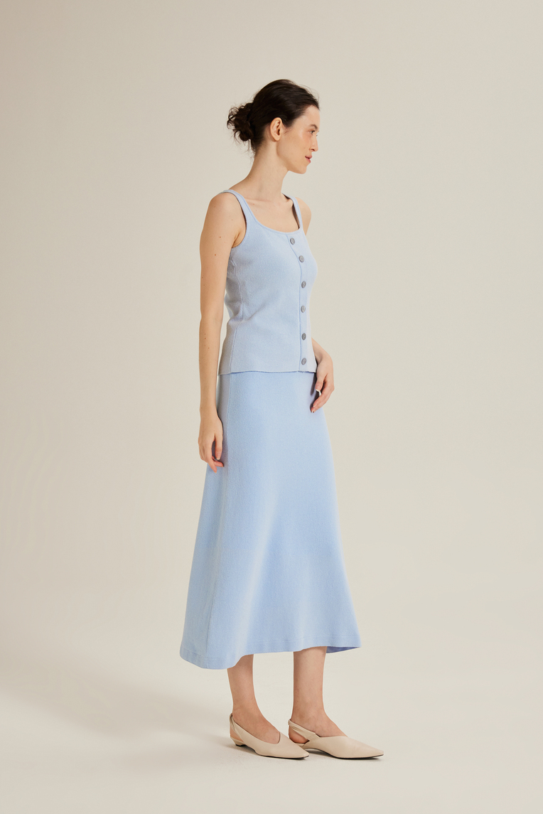 Bouclé Knit Square Neck Vest