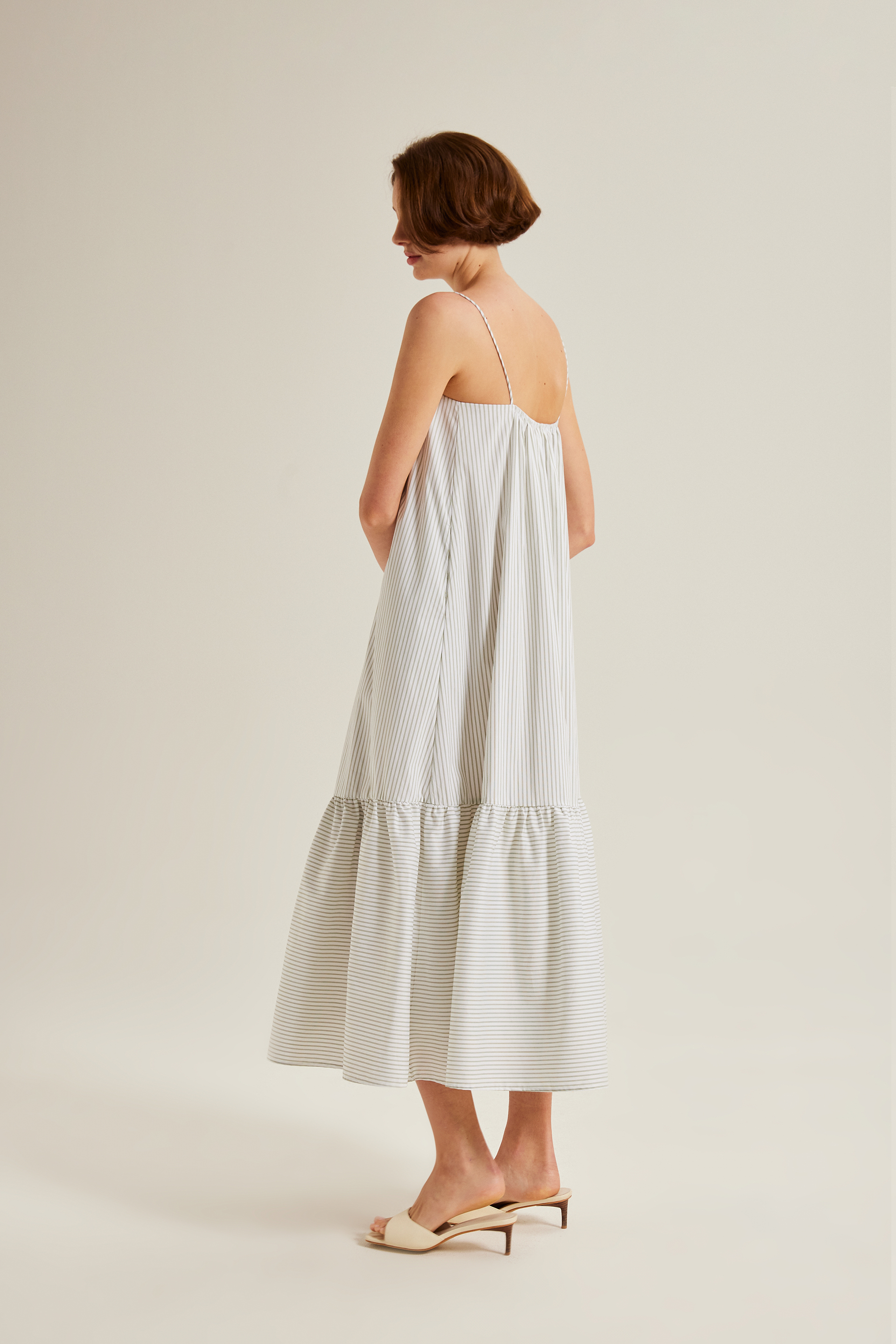Striped Gathered Maxi Tent Dress