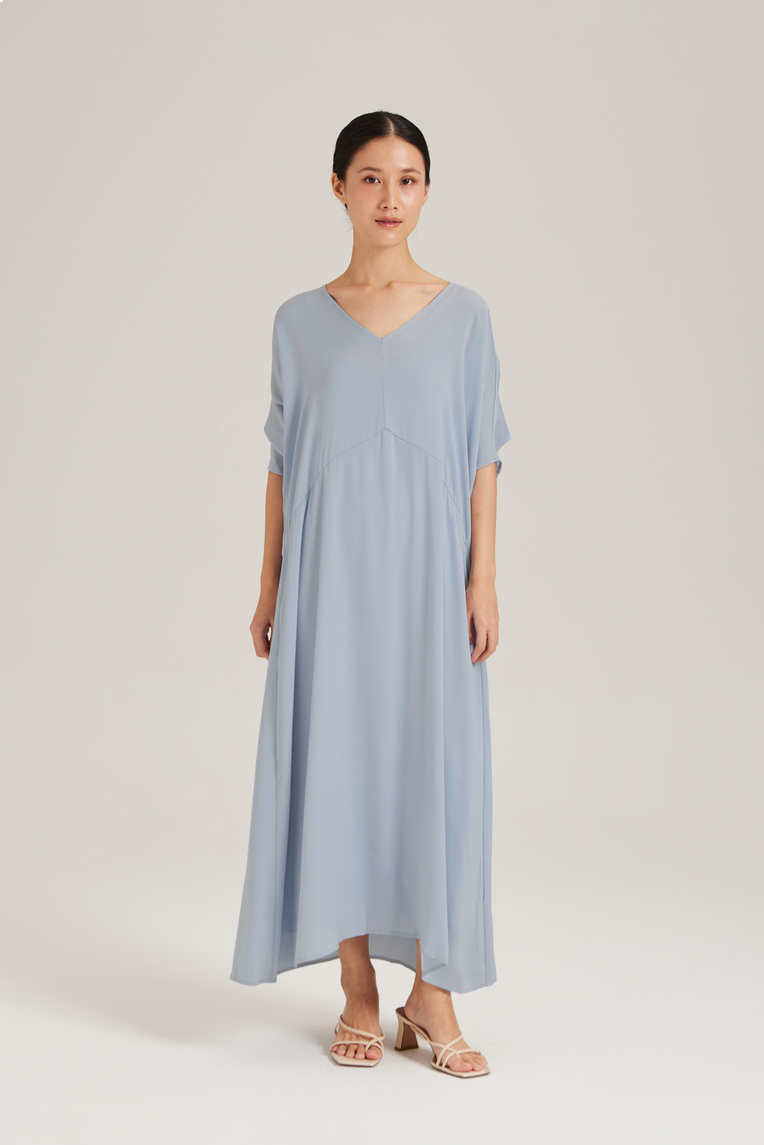 Textured Gathered Sleeve Kaftan