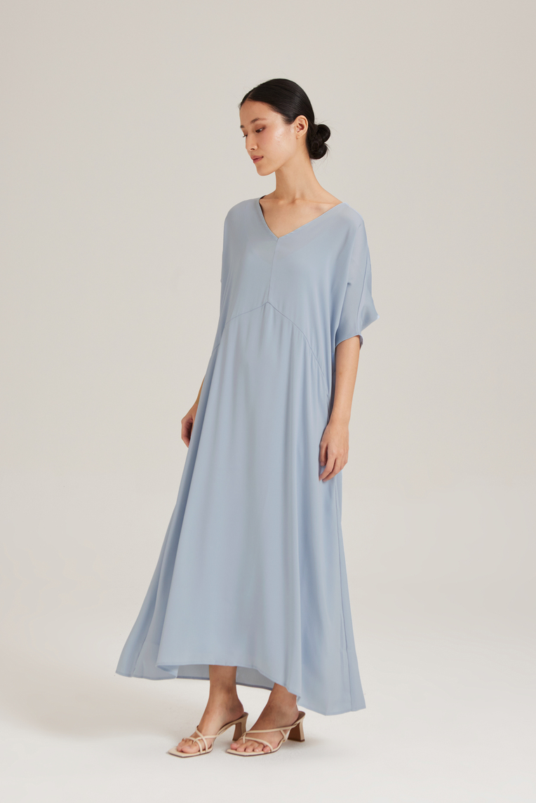 Textured Gathered Sleeve Kaftan