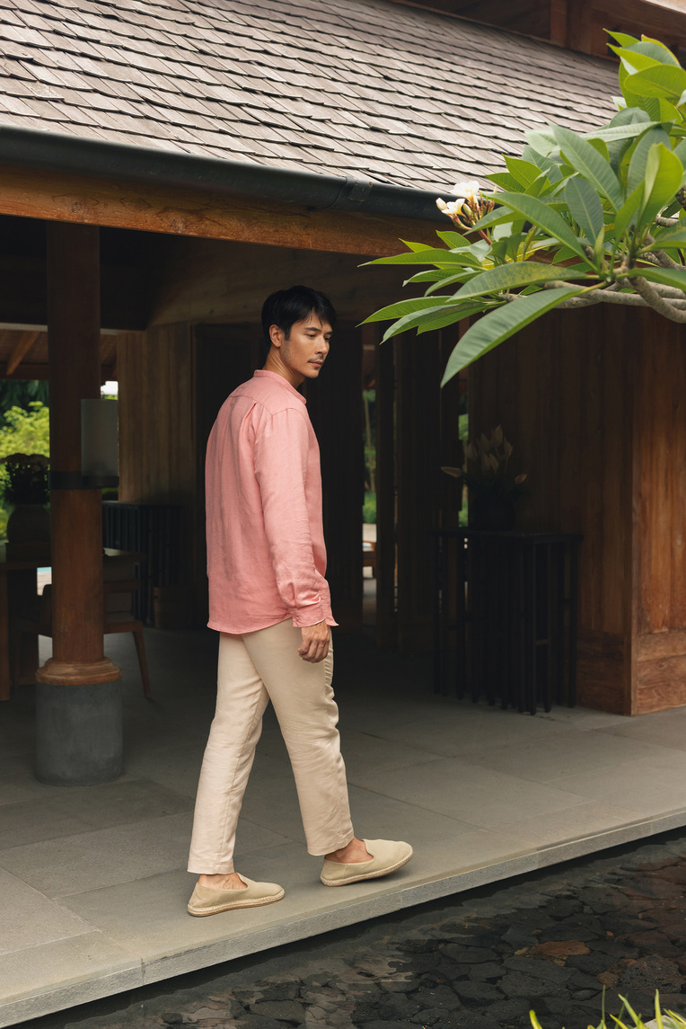 Men's Half-Placket Long Sleeve Shirt