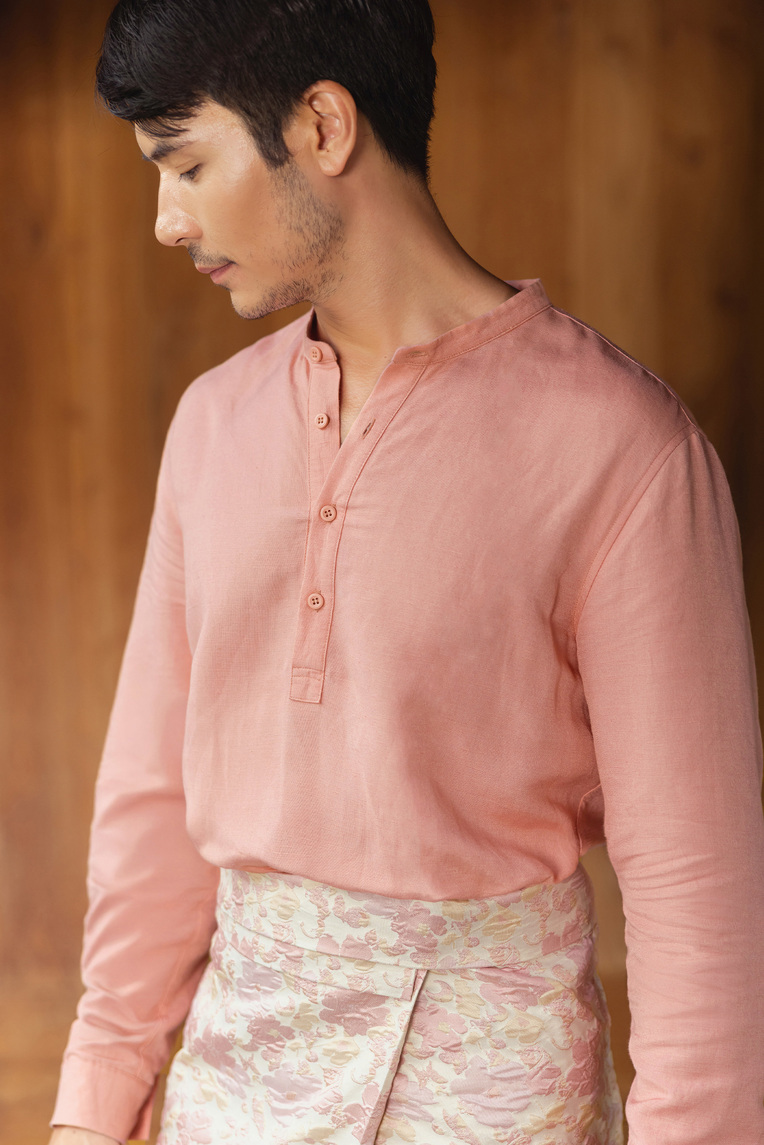 Men's Half-Placket Long Sleeve Shirt