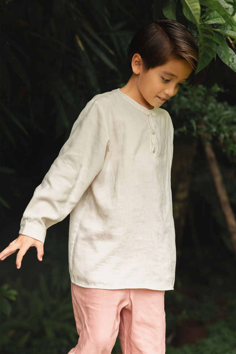 Boy's Half-Placket Long Sleeve Shirt