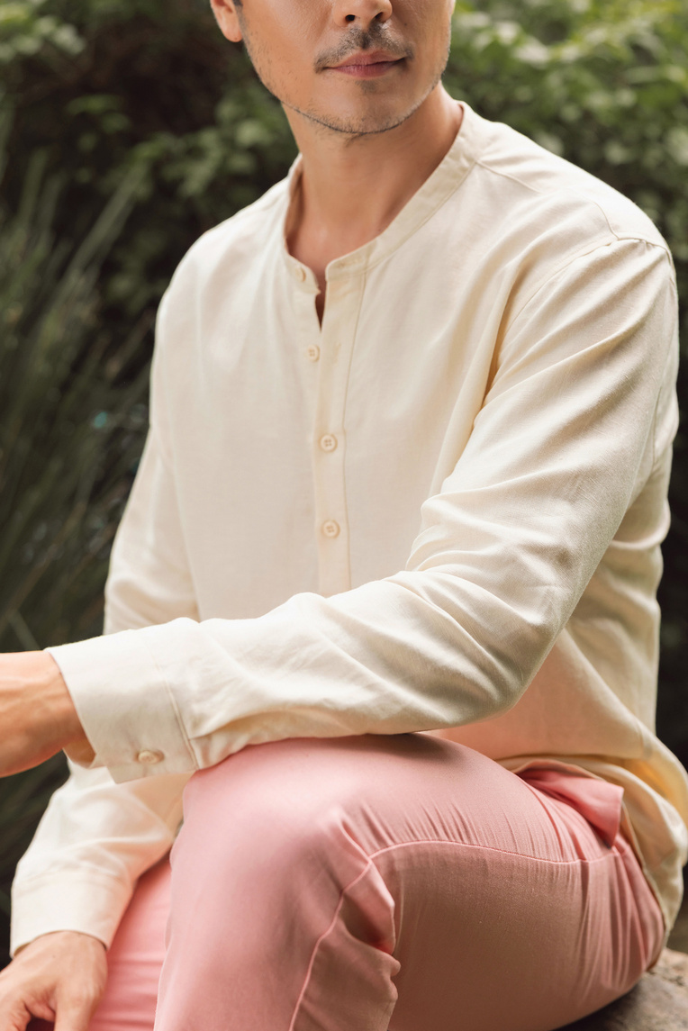 Men's Half-Placket Long Sleeve Shirt