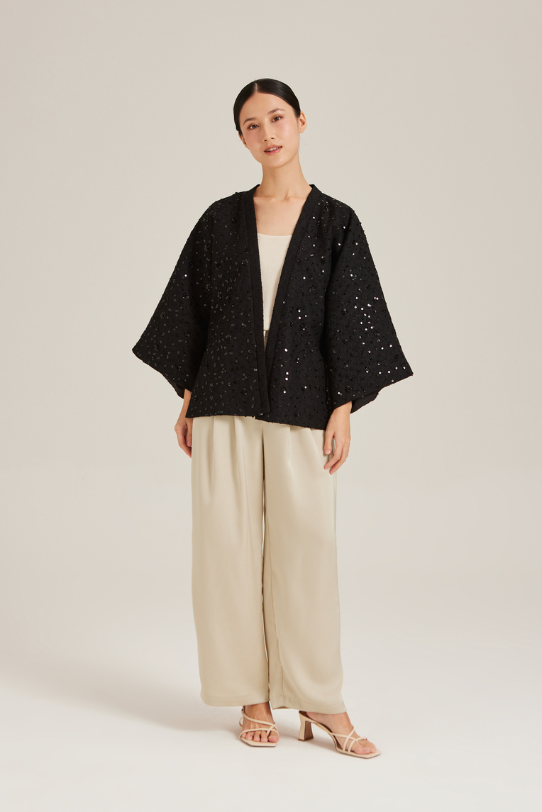 Beaded Open Cardigan 