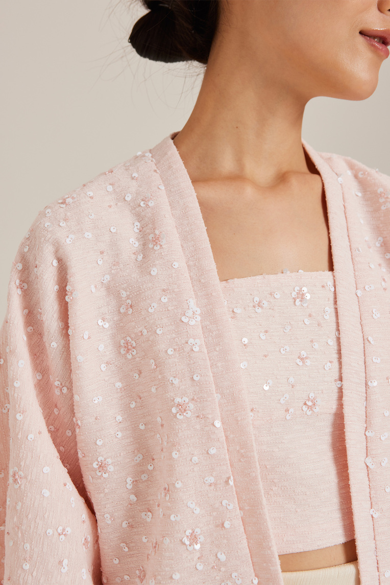 Beaded Open Cardigan 