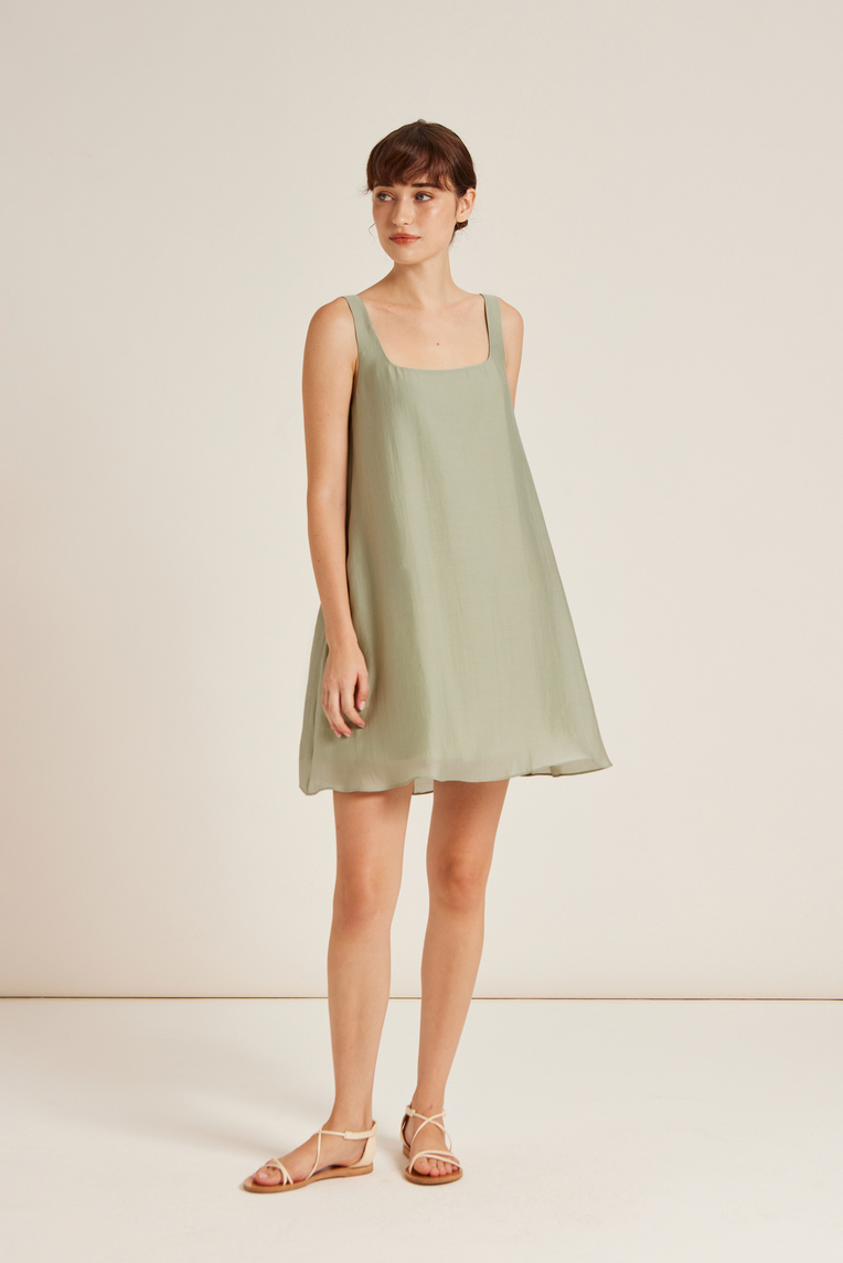 Textured Mini Swing Dress