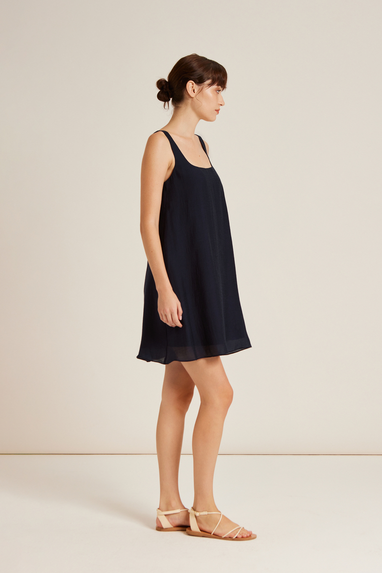 Textured Mini Swing Dress