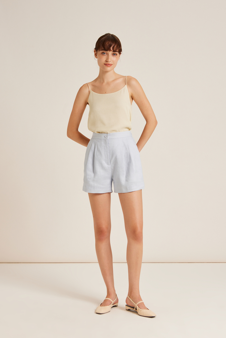 Textured Linen Shorts