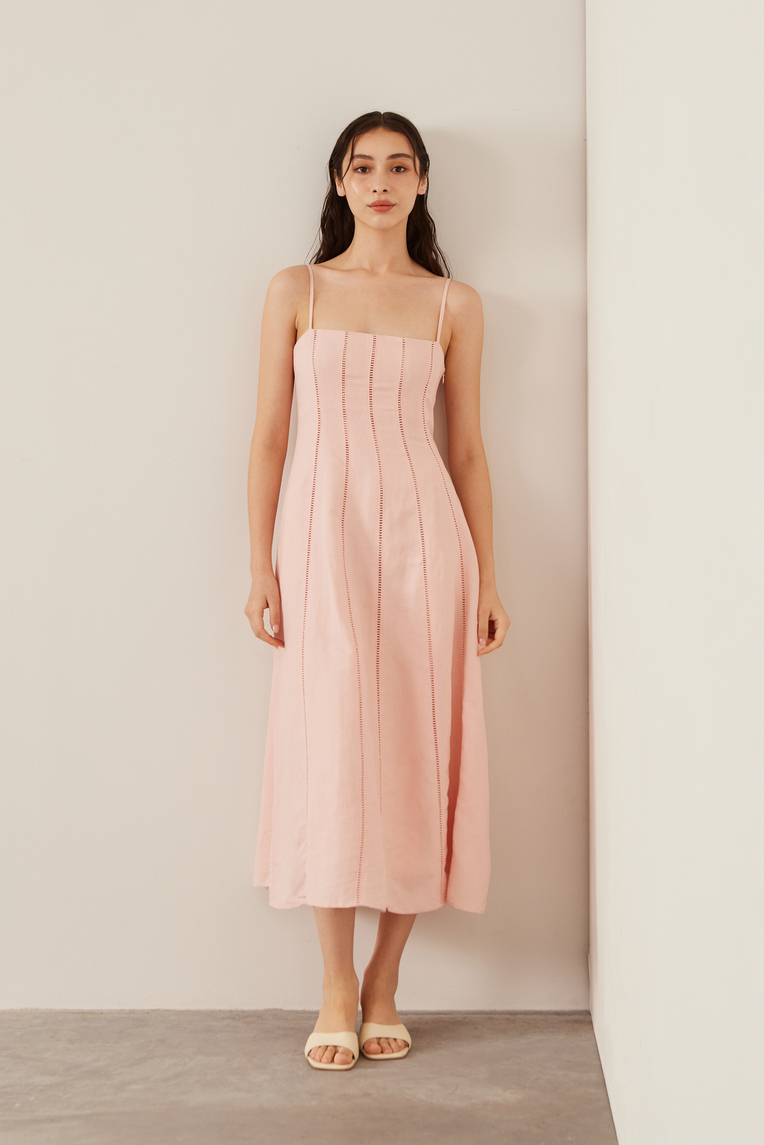 Lace-Trim Smocked-Back Dress