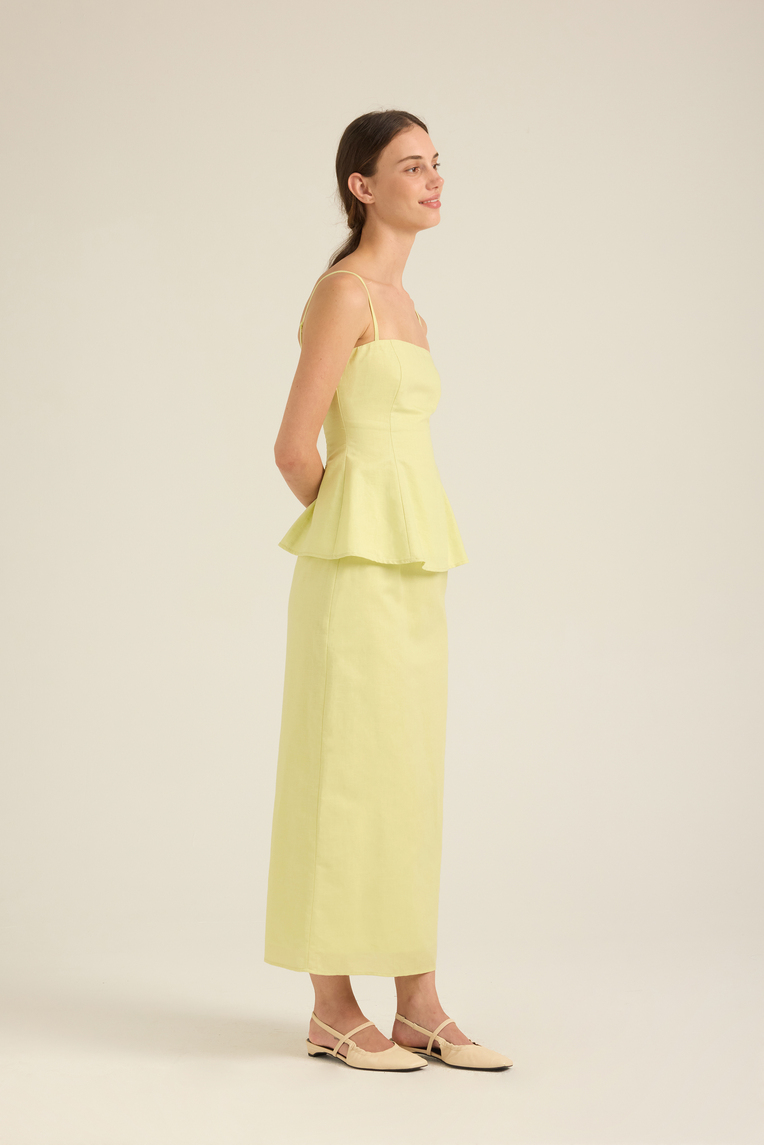 Linen Peplum Cami Top