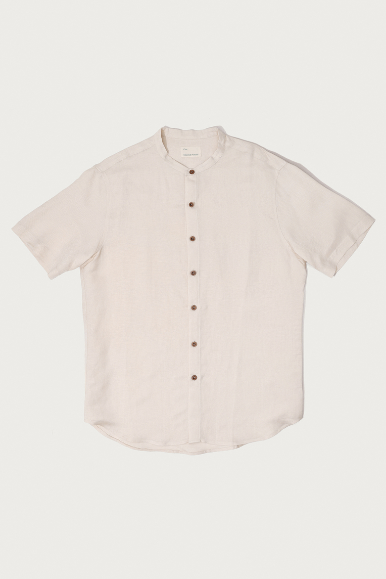 Linen Mandarin Collar Shirt