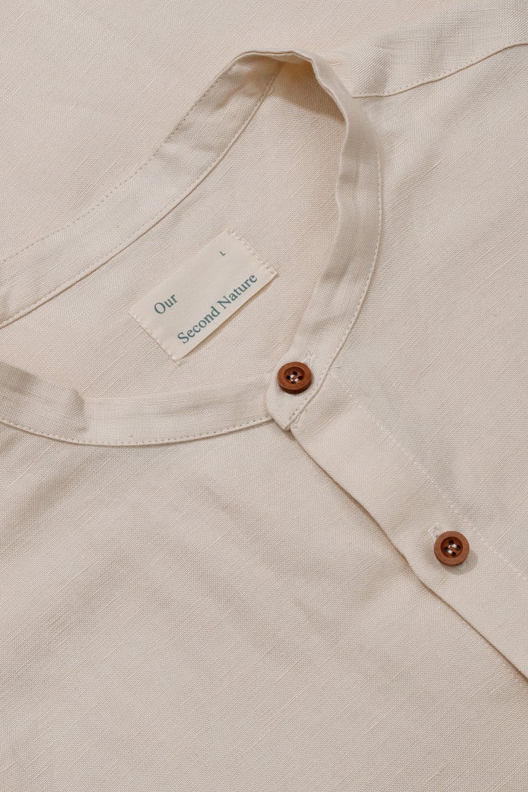 Linen Mandarin Collar Shirt