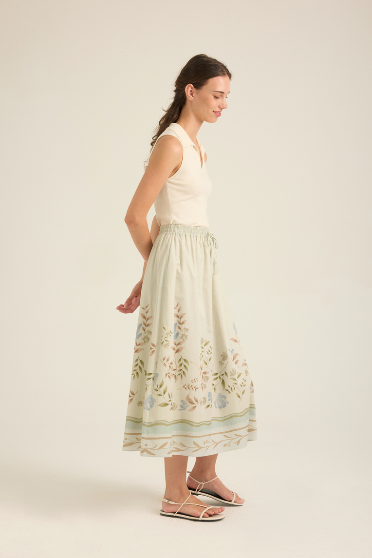 Garden Cotton Midi Skirt