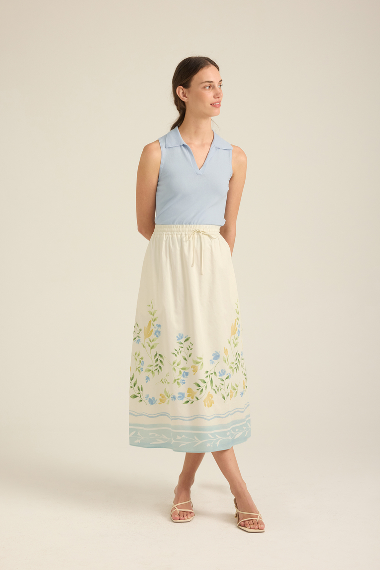 Garden Cotton Midi Skirt